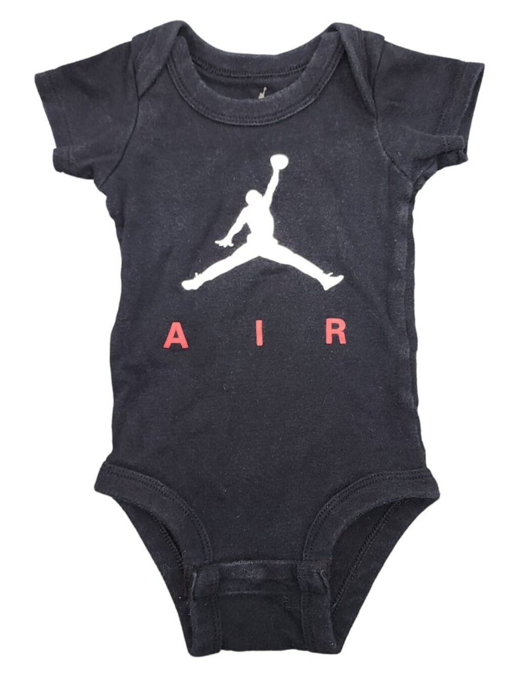 Baby Air Jordan Bodysuit Black 0/6 Months 100% Cotton White Red Graphic Suit